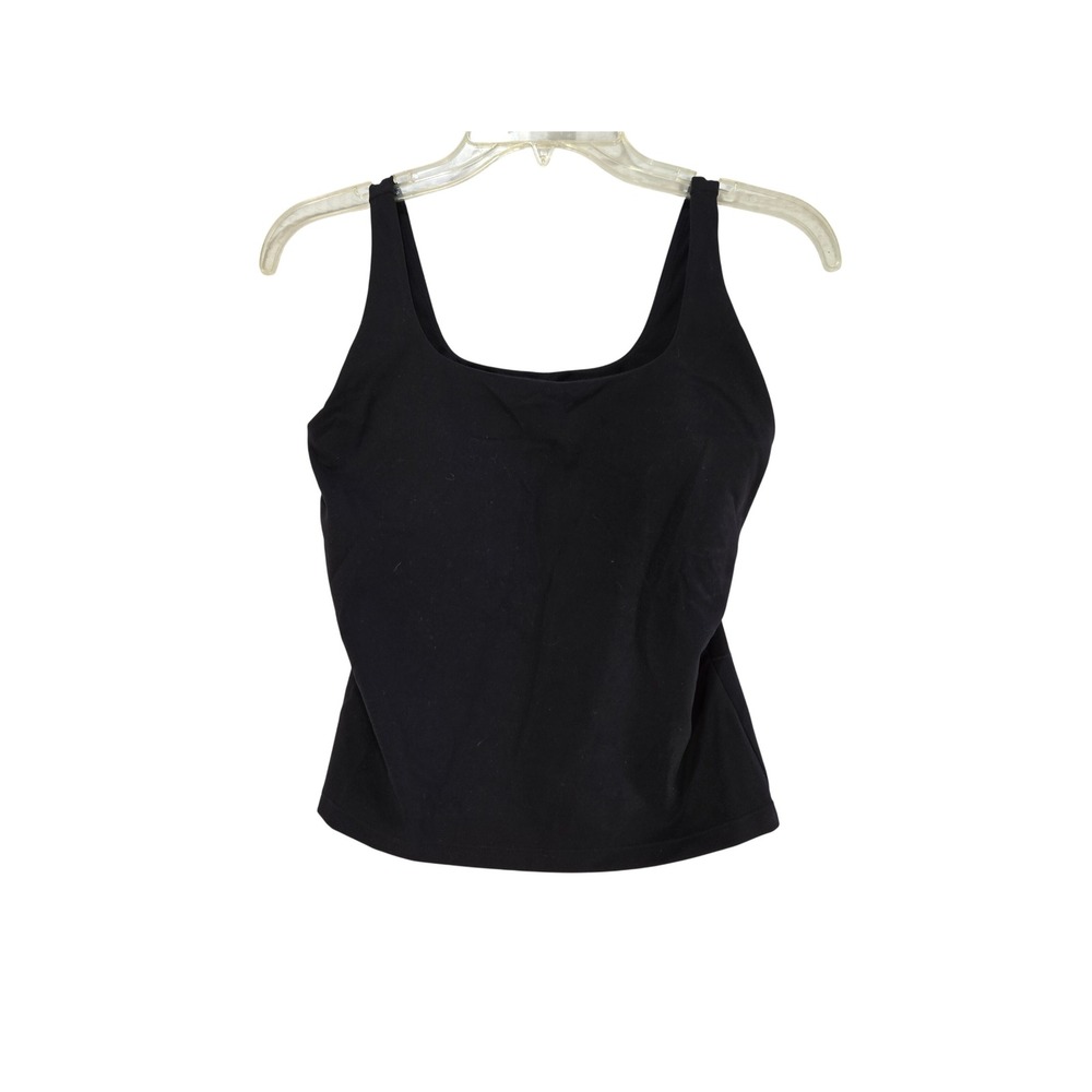 FLX Affirmation Travel Leisure Tank Top Black Built In Bra Wicking Women Small